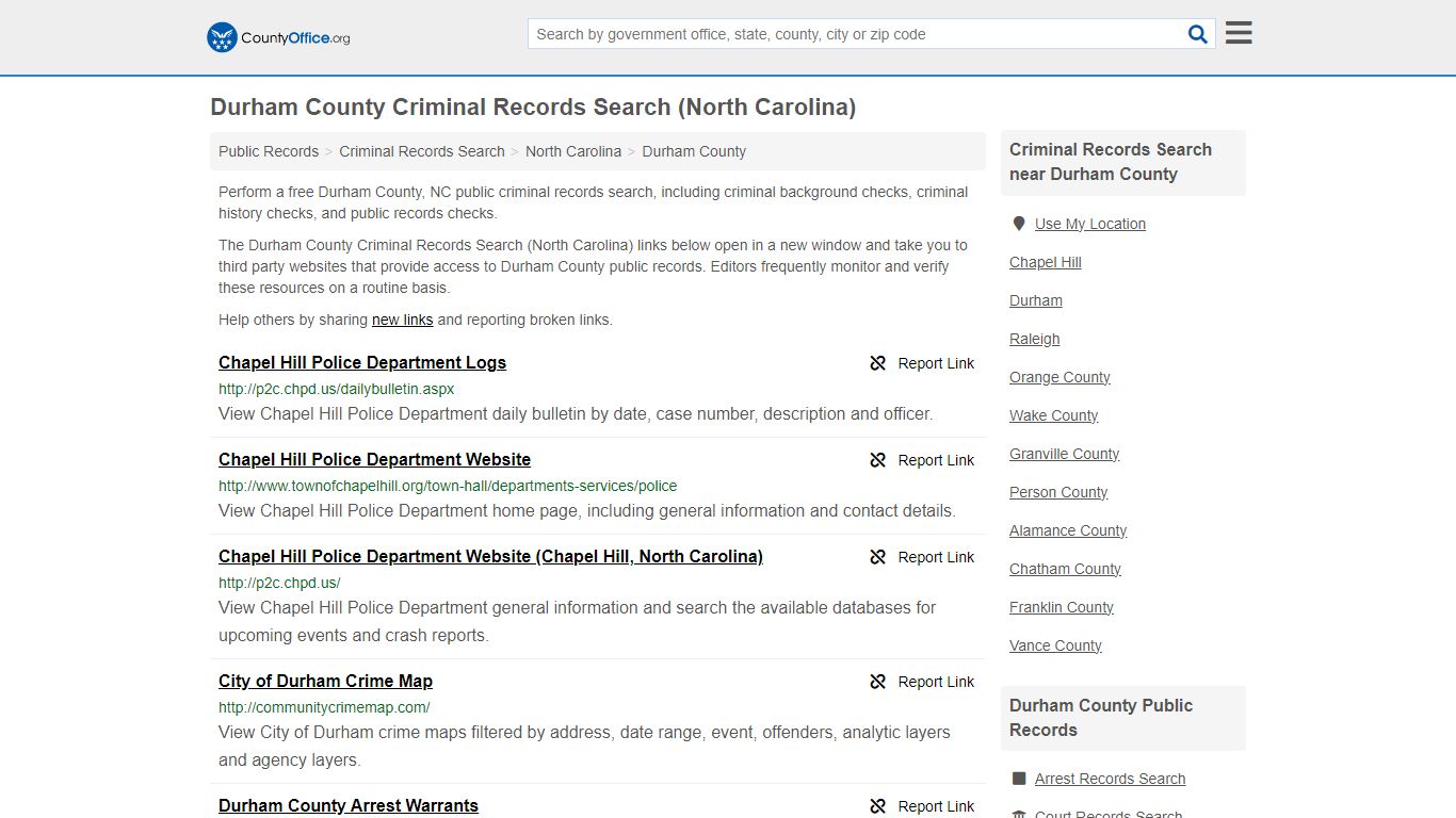 Durham County Criminal Records Search (North Carolina) - County Office